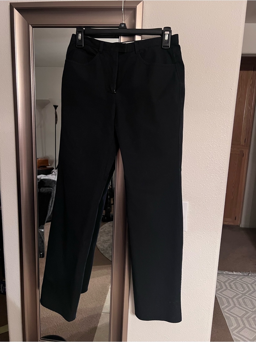 Ann Klein Classic Black Straight-Leg Pants Super Soft Size 4P